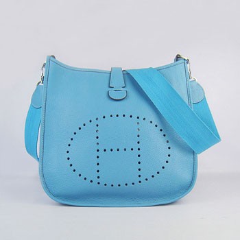 Hermes Evelyne I handbag H6309 light blue silver