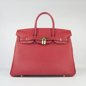Hermes Birkin 35cm Togo leather Handbags red golden