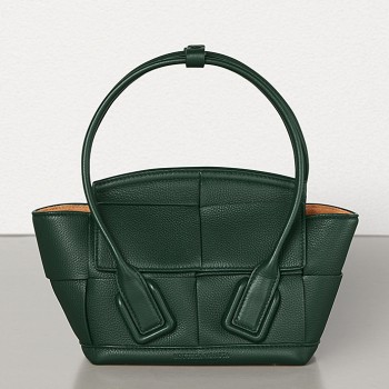 Bottega Veneta Mini Arco 29 Bag In Green Grained Calfskin
