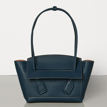 Bottega Veneta Arco 33 Bag In Blue Grainy Calfskin