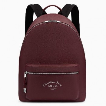 Dior Rider Rucksack Backpack In Burgundy Calfskin