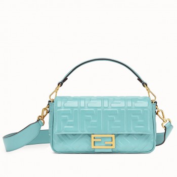 Fendi Pale Blue FF Motif Medium Baguette Bag