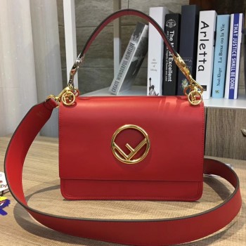 Fendi Kan I F Shoulder Bag In Red Calfskin