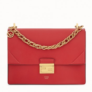Fendi Kan U Bag In Red Calfskin