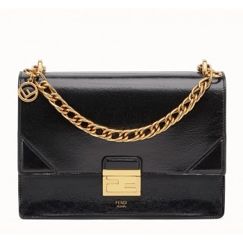 Fendi Kan U Bag In Black Glossy Lambskin