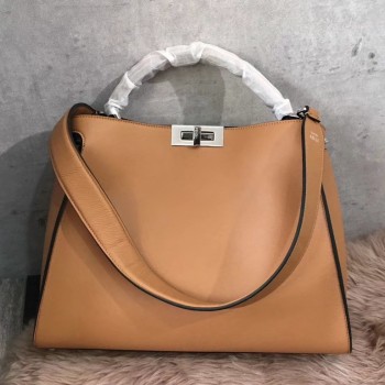 Fendi Peekaboo Essential Bag In Camarel Calfskin