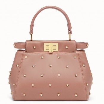 Fendi Peekaboo XS Bag In Pink Star Studs Nappa Leather