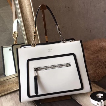 Fendi Small Runaway Bag In White Calfskin Leather