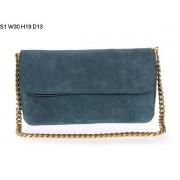 Celine Gourmette Suede Leather Small Shoulder Bag Green S1