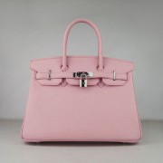 Hermes Birkin 30cm Togo leather Handbags pink silver