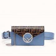 Fendi Blue Kan I F Belt Bag With FF Motif