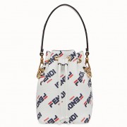 Fendi White Mon Tresor Mini Bucket Printed Bag
