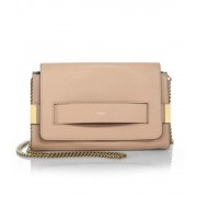 Chloe Elle Medium Clutch with Chain Nude