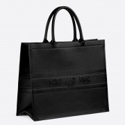 Dior Book Tote In Black Smooth Calfskin