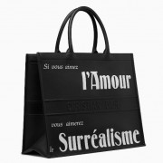Dior Surrealism Book Tote In Black Printed Calfskin