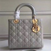 Dior Medium Lady Dior Bag In Blue Pale Patent Leather