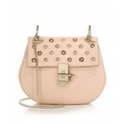 Chloe Drew Small Embellished Leather Crossbody Bag Pink