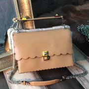Fendi Kan I Scalloped Bag In Apricot Calfskin