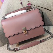 Fendi Kan I Scalloped Bag In Nude Calfskin