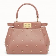 Fendi Peekaboo XS Bag In Pink Star Studs Nappa Leather