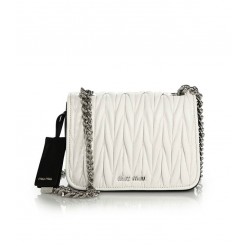 Miu Miu Two-Tone Matelasse Leather Crossbody Bag Bianco