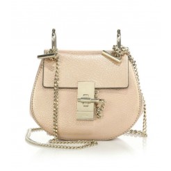Chloe Drew Nano Metallic Leather Crossbody Bag Gold