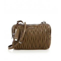 Miu Miu Matelasse Leather Camera Bag Cannella
