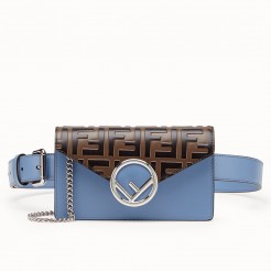 Fendi Blue Kan I F Belt Bag With FF Motif