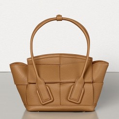 Bottega Veneta Mini Arco 29 Bag In Caramel Grained Calfskin