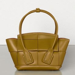 Bottega Veneta Mini Arco 29 Bag In Moutarde Weave Calfskin