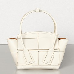Bottega Veneta Mini Arco 29 Bag In White Weave Calfskin