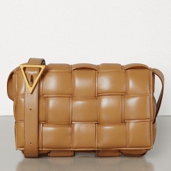 Bottega Veneta Padded Cassette Bag In Caramel Calfskin