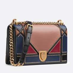 Dior Diorama Bag In Multi-coloured Patchwork