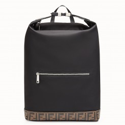 Fendi Rectangular Backpack In Black Nylon