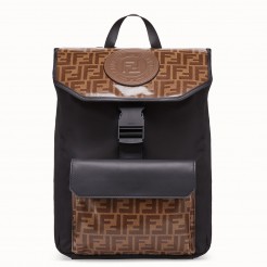 Fendi Nylon Backpack With Glazed Fabric With FF Motif