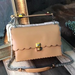 Fendi Kan I Scalloped Bag In Apricot Calfskin