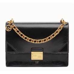 Fendi Kan U Bag In Black Glossy Lambskin