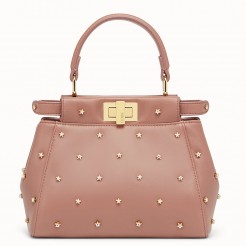 Fendi Peekaboo XS Bag In Pink Star Studs Nappa Leather