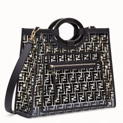 Fendi Black Large PU Runaway Shopper Bag