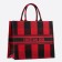 Dior Book Tote Bag In Red/Black Check Embroidered Canvas