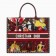 Dior Book Tote In Multicolor Fire Element Hand-painted