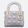 Dior Grey Pearly Lambskin Mini Lady Dior Bag With Chain