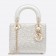 Dior Lady Dior Mini Chain Bag In White Wavy Crinkled Lambskin