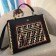 Fendi Runaway Small Python And Raffia-trimmed Black Leather Bag